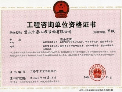 中泰咨询甲级资质