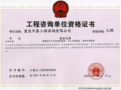 中泰咨询乙级资质
