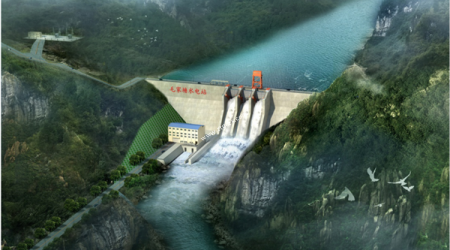 毛家塘水电站效果图1